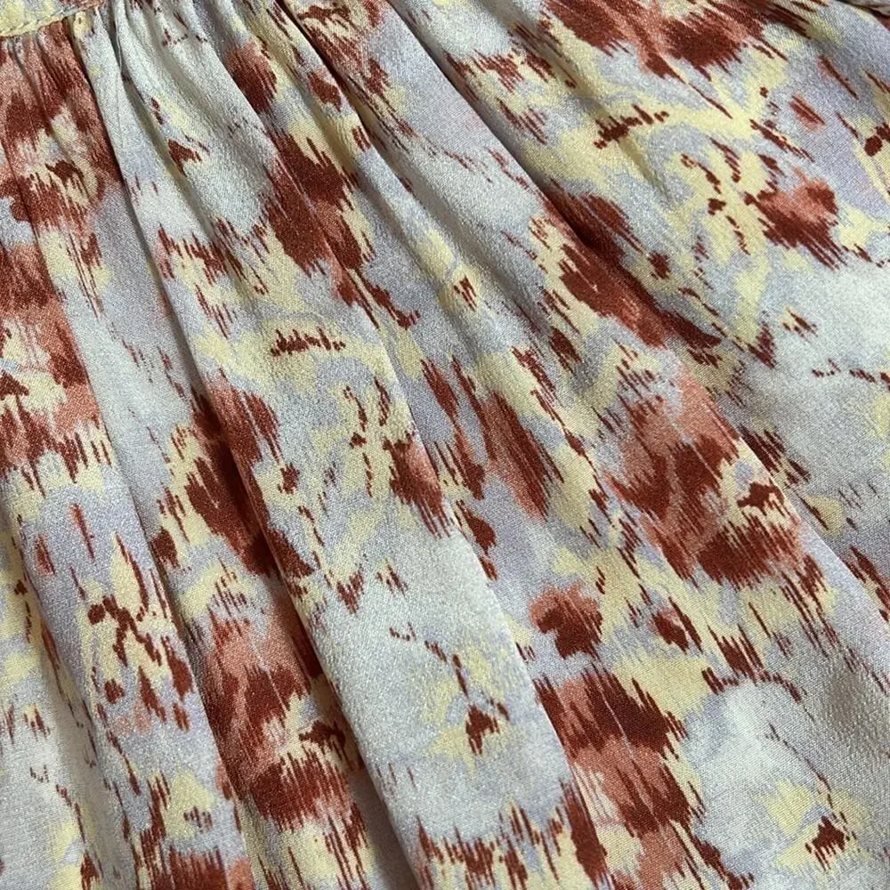 ULLA JOHNSON Floral Puff Sleeve Belted Silk Mini Elaine Dress